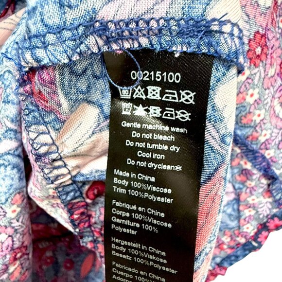 AVENUE Blue Boho Blouse Plus Size 20 Rayon Tunic Top Long Sleeve NWT - Picture 14 of 14